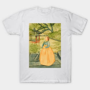 Korean hanbok girl and the pavilion T-Shirt